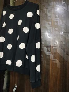 Oversize Polka Dots Sweat Shirt