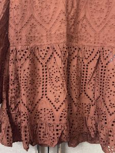 Brown Embroidered Top