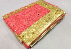 New Net Embroidered Saree Sale
