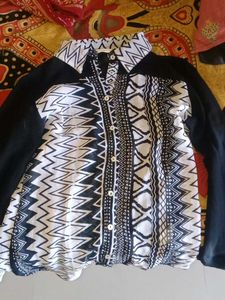 Stylish Black & White Print Shirt