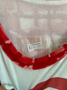 Red &amp; White Sleeveless Top