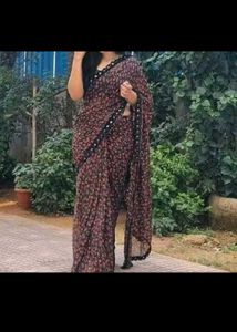 Floral Printed Georgette Saree