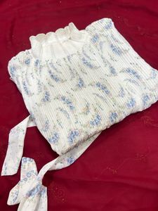 Floral Print High Neck Top