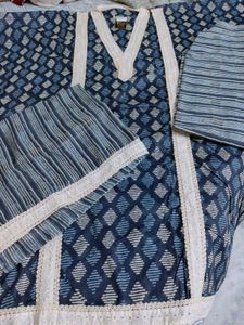 Pure Cotton Chikankari Lace Design Suit