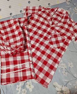 Pinteresty Red Checkered Pajama Set