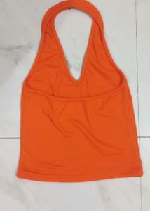 Orange Halter Neck Top