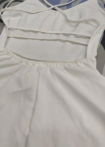 Women Fit And Flare White Dress🤍
