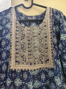 Printed Blue Kurta