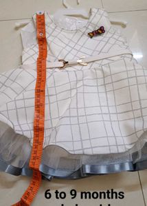 Used Once Cute White Checkered Dress