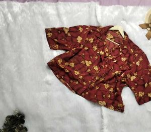 Drop Shoulder Floral Top