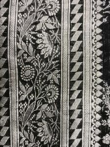 Vintage Black &amp; Silver Banarasi Silk Saree