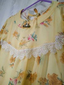 Floral A-line Top , Printed Fabric , Ethnic Wear