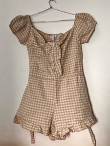 Topshop Women’s Beige Playsuit