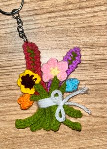 Floral Crochet Keychain