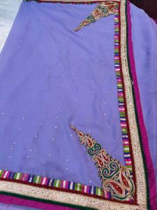 🪻Beautiful Work Pattern Lavender Colour Saree