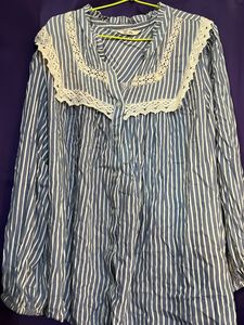 Crochet lace Detailed Casual Blouson Shirt