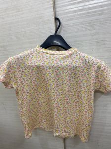 Floral Print Cropped T-Shirt