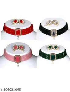 Pearl Necklace Set Of 4 Partywear