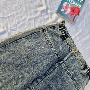 Mid Length Denim Skirt /Vintage /Korean
