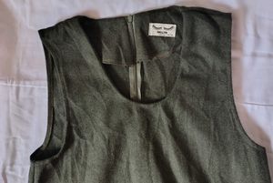 Olive Green Pinafore Dress