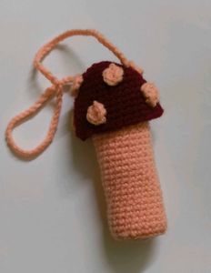 Crochet Mushroom Lighter/Lip Balm Holder
