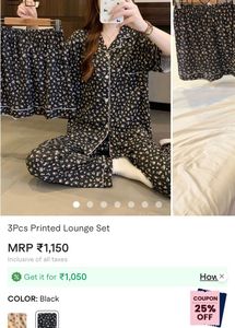 Floral Print Lounge Set - 3 Piece