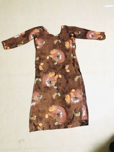 Floral Print Brown Tunic Dress