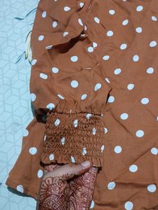 Brown Polka Dot Top
