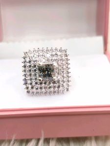 Sparkling Square Cocktail Ring