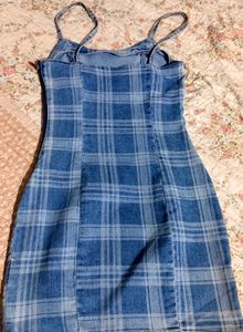 Blue Plaid Mini Dress