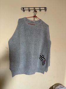 Stylish Grey Patchwork Sweater