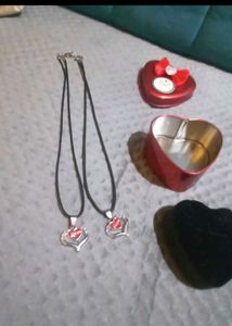 ❤️ shape love neck chain for couples