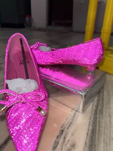 Pink redium short heel