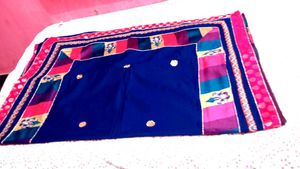 Blue Embroidered Saree