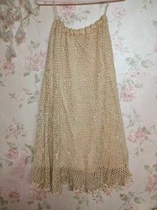 Boho Crochet Beige Skirt – Lightweight &amp; Flowy