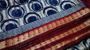 Beautiful Cotton Silk Saree With Matching Blouse