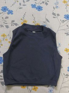Navy Blue Crop Top