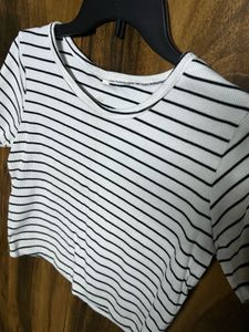 Striped White Tee