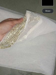 Elegant White &amp; Gold Dupatta