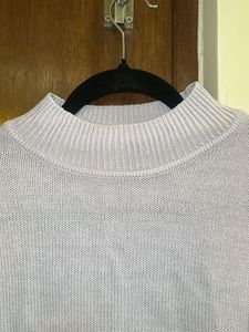 Lilac Cropped Knit Sweater