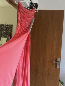 Coral Formal Gown with Embellishments