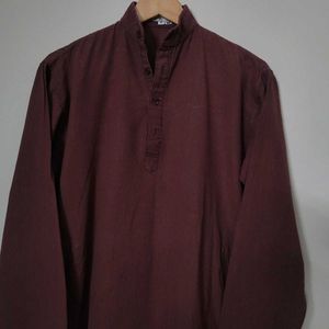 Khadi Brown Cotton Kurta