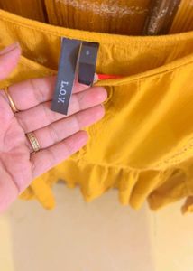 Mustard Bell Sleeve Top