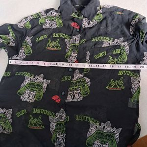 Imported China Printed Black Shirt