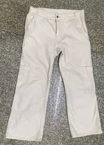 korean Beige Cargo Pants