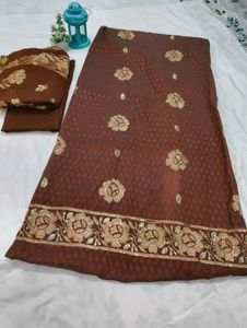 Brown Embroidered Salwar Kameez