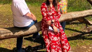 Red And White Floral Dress