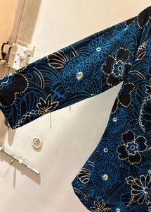 Floral Ruffle Front Shirt