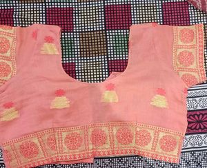 Peach Banarasi Saree