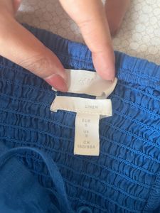Beautiful Blue Linen H&amp;M Top